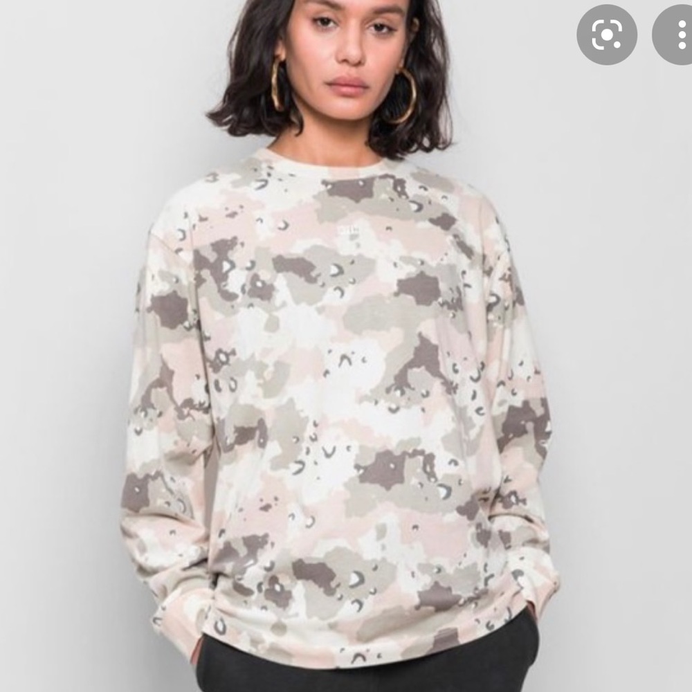 Kith Camouflage Long Sleeve Tee - Cream, Gray, Brown